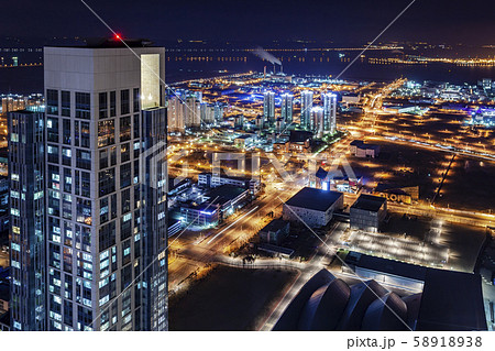 夜景 韓国 高層ビル 58918938