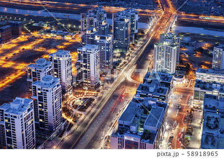 夜景 韓国 高層ビル 58918965