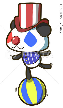 Panda Character Playing Clown Stock Illustration