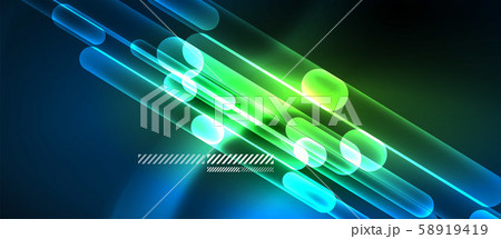 Glass neon block and lines abstract background Glass neon block and lines abstract background 58919419