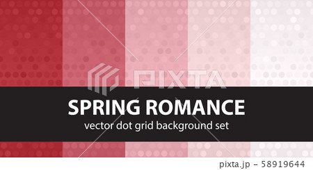 Polka dot pattern set Spring Romance. Vector Polka dot pattern set Spring Romance. Vector 58919644