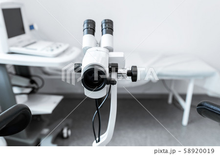 Colposcope in the gynecologist's office. Female Colposcope in the gynecologist's office. Female 58920019