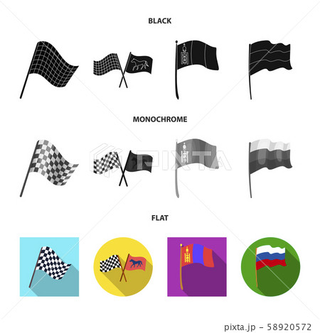 Isolated object of world and flag sign. Set of world and ribbon vector icon for stock. 58920572