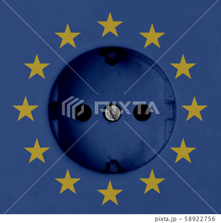 EU Electricity Concept: Dirty Power Socket With EU Flag EU Electricity Concept: Dirty Power Socket With EU Flag 58922756