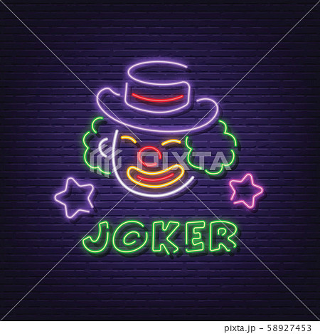 Joker Neon Signboardのイラスト素材