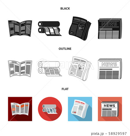 Vector illustration of daily and folded symbol. Collection of daily and paper stock vector 58929597