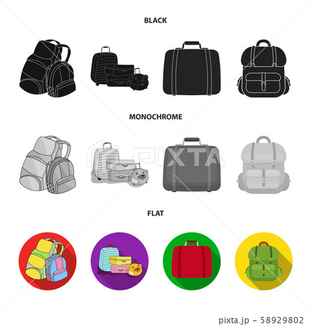 Vector design of backpack and bag sign. Collection of backpack and school vector icon for stock. 58929802