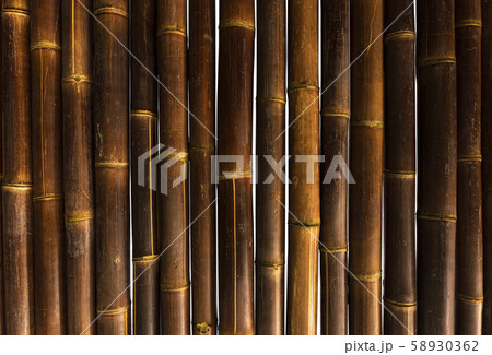 Bamboo twig wall as abstract background. Background of old bamboo 58930362