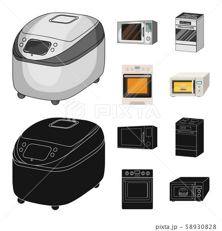 Vector design of food and inside sign. Set of food and cooker stock vector illustration. 58930828