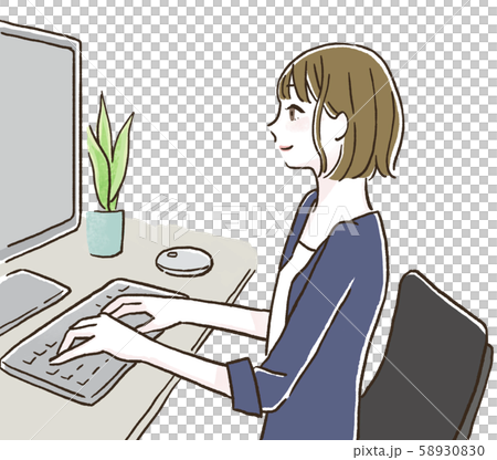 パソコン操作をする女性 パソコン操作をする女性 58930830