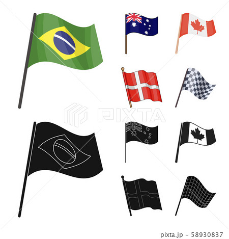 Vector illustration of world and flag symbol. Set of world and ribbon vector icon for stock. Vector illustration of world and flag symbol. Set of world and ribbon vector icon for stock. 58930837