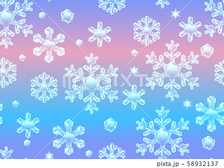 Seamless pattern with crystal snowflakes. 58932137