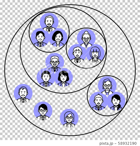 組織図 ホラクラシーのイラスト素材