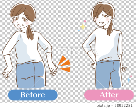 美尻 お尻のたるみ ビフォーアフター イラスト 美尻 お尻のたるみ ビフォーアフター イラスト 58932281