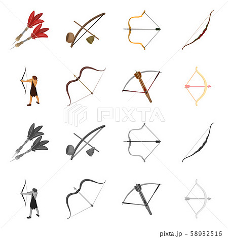 Vector design of hand and tribal sign. Set of hand and nature stock symbol for web. 58932516