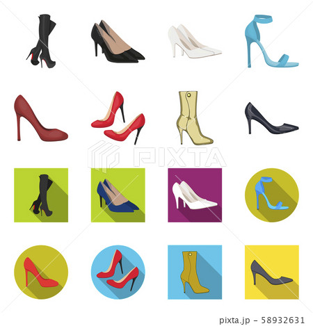 Vector illustration of heel and high logo. Collection of heel and stiletto stock vector illustration 58932631