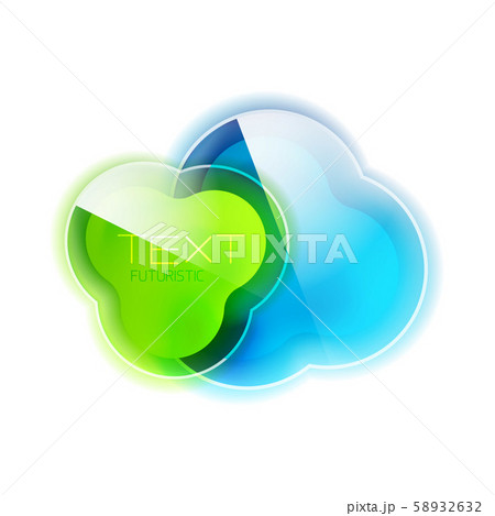 Glass glossy abstract shape, web box banner template for your promo text 58932632