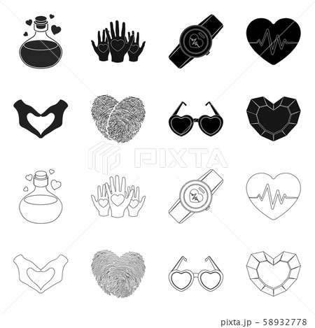 Isolated object of abstract and shape logo. Set of abstract and love stock symbol for web. 58932778