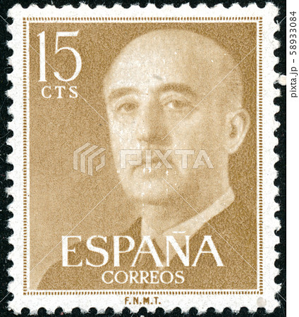 Vintage stamp printed in Spain 1955 shows General Vintage stamp printed in Spain 1955 shows General 58933084
