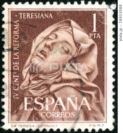 Vintage stamp printed in Spain 1962 shows 400th Vintage stamp printed in Spain 1962 shows 400th 58933088