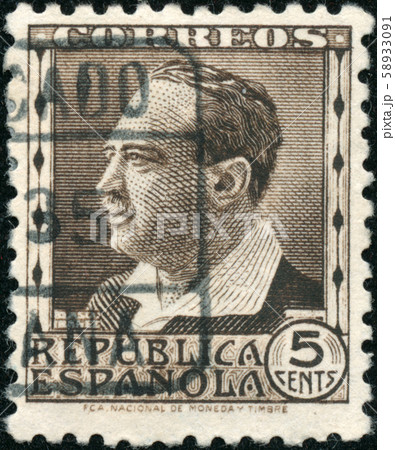 Vintage stamp printed in Spain 1934 shows Vincente Vintage stamp printed in Spain 1934 shows Vincente 58933091