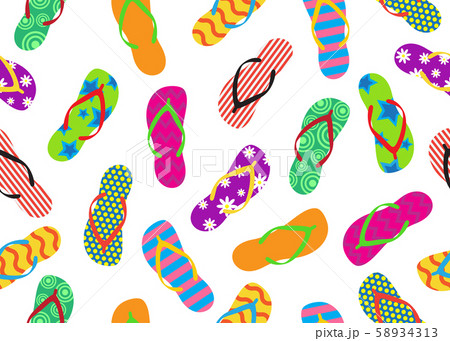 Seamless pattern of colorful flip flops set 58934313