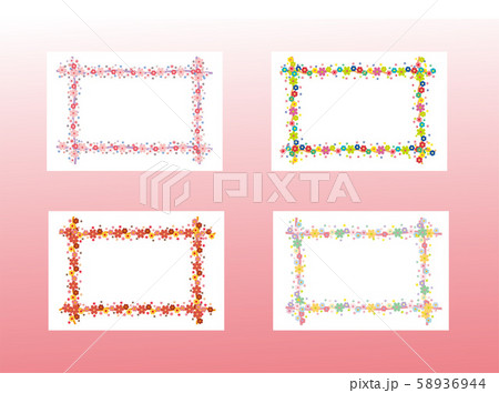 カラフル ピンク 枠のイラスト素材