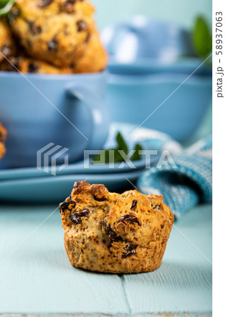 Fresh homemade delicious raisins muffins 58937063