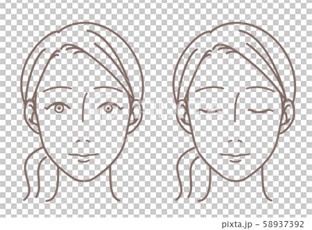 Female face line drawing 58937392
