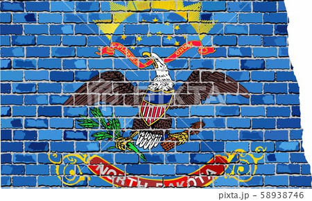 North Dakota map on a brick wall 58938746