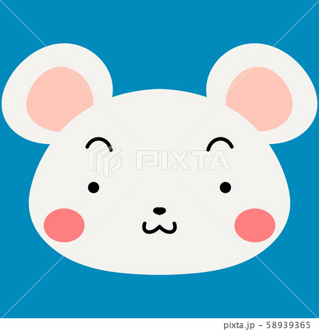 ねずみ 顔 キャラクター 年賀所 かわいい マスコット 子年 十二支のイラスト素材