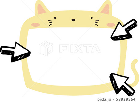 猫 ホワイトボード フレーム 枠 かわいい イラスト 掲示板のイラスト素材