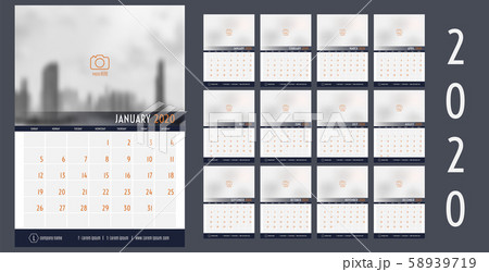 Vector 2020 new year calendar planner template Vector 2020 new year calendar planner template 58939719