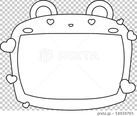 熊 ホワイトボード フレーム 枠 かわいい イラスト 掲示板のイラスト素材