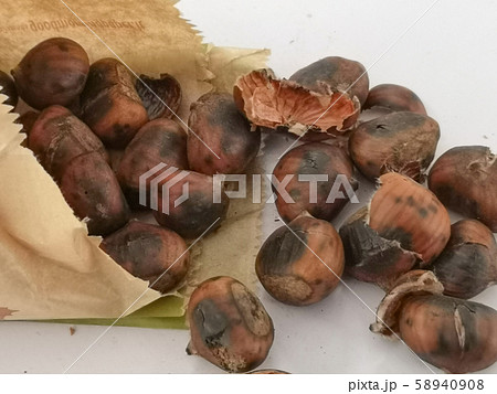 bag roasted chestnuts and beer 58940908