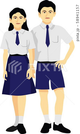 Indonesian Junior High Student Uniform People Indonesian Junior High Student Uniform People 58941157