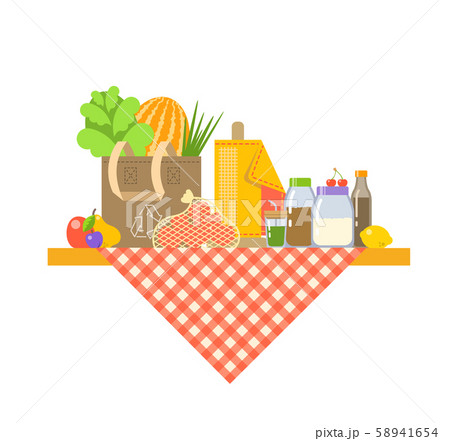 Zero waste no plastic go green vegan flat concept Zero waste no plastic go green vegan flat concept 58941654