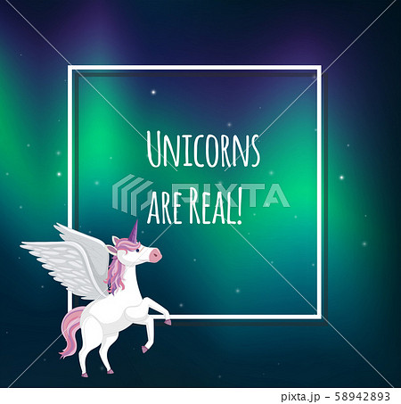Cute Pastel Unicorn Text Template 58942893