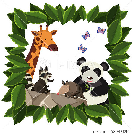 A Set of Happy Animal in Frame 58942896