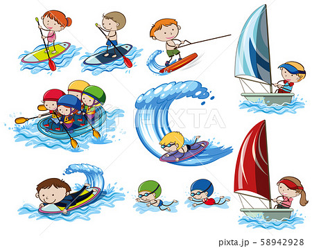 A Set of Water Sport Activities A Set of Water Sport Activities 58942928