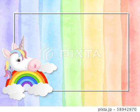 A Pastel Colour Unicorn Backgroundのイラスト素材