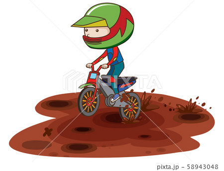 A Motocross Racing in Mud 58943048
