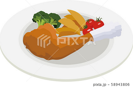 クリスマス イラスト素材 ローストチキン ベクターのイラスト素材