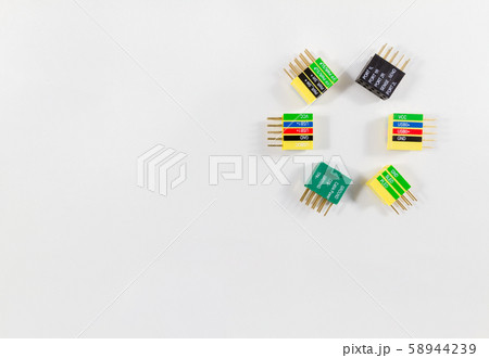 Colorful Computer Connectors circular pattern on white Colorful Computer Connectors circular pattern on white 58944239