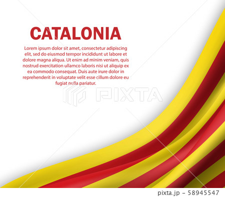 waving flag of Catalonia on white background 58945547