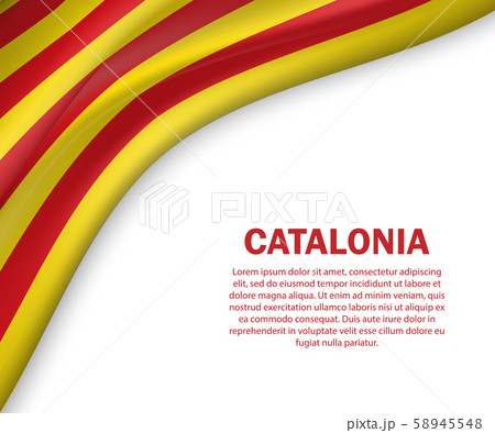 waving flag of Catalonia on white background 58945548