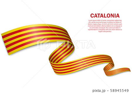 waving flag of Catalonia on white background 58945549