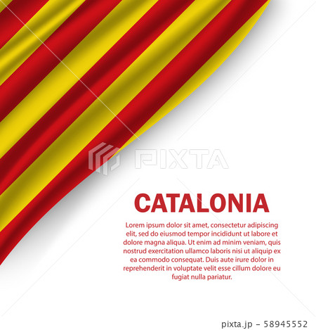 waving flag of Catalonia on white background. 58945552