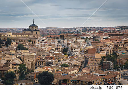 Medieval city of Toledo in the center of Spain, Roofs of Toledo. 58946764