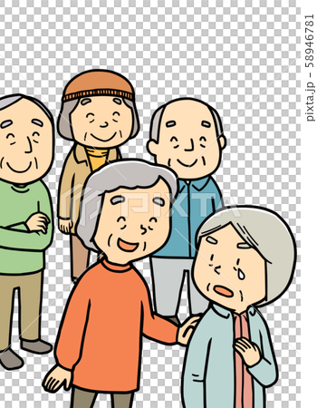 お年寄り 励まし おばあさん おじいさんのイラスト素材